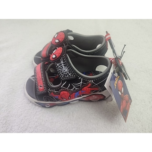 Toddler Spider-Man Light‎ Up Character Sandals Web Size 8 B1 - Picture 2 of 5